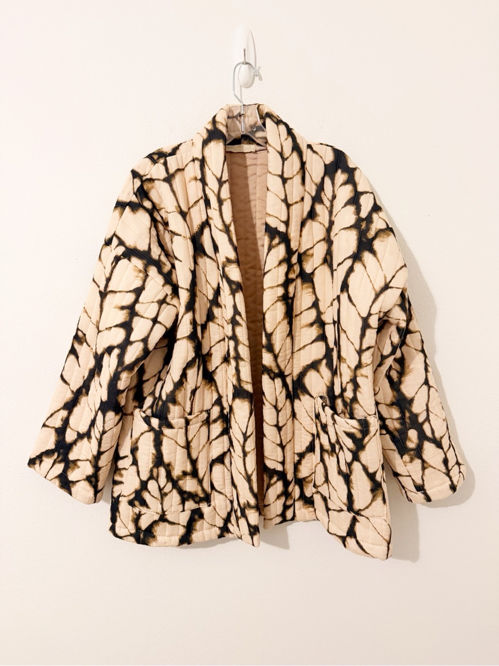 Poheme Paris Studio Cotton tie-dyed quilt jacket made in Italy Brown OS